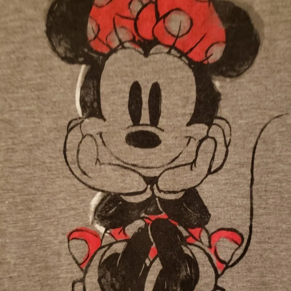 Disney Minnie Mouse Women's T-Shirt, XXL Gray, Short Sleeves,